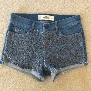 NWOT Hollister Denim Sequin Shorts